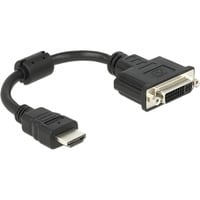 0.2m HDMI-DVI M/F 0,2 m HDMI Type A (Standard) DVI-D Sort, Adapter