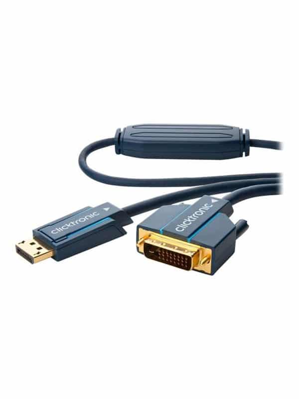 ClickTronic DisplayPort/DVI Cable. M/M. Blue. 5.0m