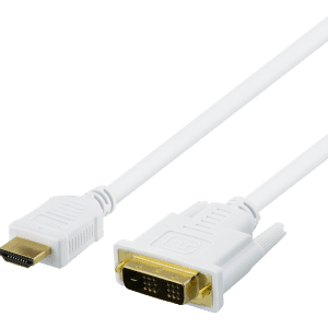 DVI - HDMI kabel - Guldbelagt - Fuld HD - Hvid - 2 m