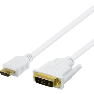 DVI - HDMI kabel - Guldbelagt - Fuld HD - Hvid - 7 m