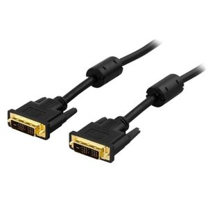 DVI til DVI monitor kabel DVI-D 18+1 pin (han) til (Han) - Single Link - 1m - Livstidsgaranti