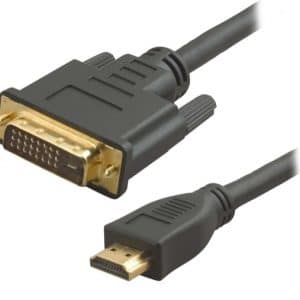 DVI til HDMI kabel. Guldbelagte stik. 3 m.