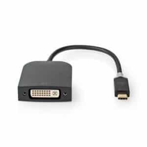 USB-C 3.2 til DVI-D adapter - Guldbelagt - Sort