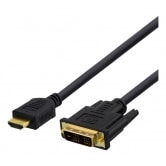 DELTACO HDMI til DVI kabel, 2m, Full HD, sort