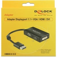 0.16m DisplayPort/VGA+HDMI+DVI 0,16 m VGA (D-Sub)+ HDMI + DVI Sort, Adapter