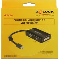 0.16m DisplayPort/VGA + HDMI + DVI 0,16 m Mini DisplayPort VGA (D-Sub)+ HDMI + DVI Sort, Adapter