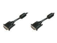 MicroConnect - DVI-kabel - dobbeltlink - DVI-D (han) til DVI-D (han) - 2 m - tommelskruer - sort