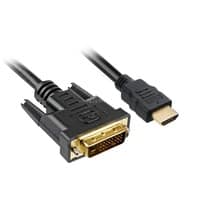 2m, HDMI/DVI-D Sort, Adapter