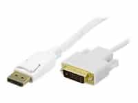 DELTACO - DisplayPort kabel - enkeltlink - DisplayPort (han) til DVI-D (han) - 1 m - hvid