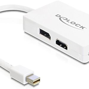 Delock Mini Displayport til DVI/HDMI/Displayport adapter - Hvid