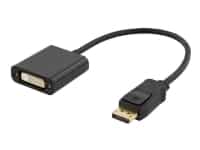 DELTACO DP-DVI14-K - DisplayPort kabel - enkeltlink - DisplayPort (han) til DVI-I (hun) - 0.2 m - sort