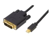 DELTACO DP-DVI202-K - DisplayPort kabel - Mini DisplayPort (han) til DVI-D (han) - 2 m - tommelskruer - sort