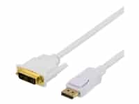 DELTACO - DisplayPort kabel - enkeltlink - DisplayPort (han) til DVI-D (han) - 2 m - hvid