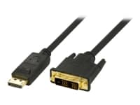 DELTACO - DisplayPort kabel - enkeltlink - DisplayPort (han) til DVI-D (han) - 2 m - sort