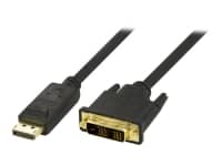 DELTACO - DisplayPort kabel - enkeltlink - DisplayPort (han) til DVI-D (han) - 3 m - sort