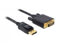 Delock - DVI-kabel - DisplayPort (han) til DVI-D (han) - 2 m - tommelskruer