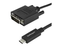 StarTech.com 3.3 ft / 1 m USB-C to DVI Cable - USB Type-C Video Adapter Cable - 1920 x 1200 - Black (CDP2DVIMM1MB) - USB / DVI kabel - 24 pin USB-C (han) til DVI-D (han) - Thunderbolt 3 / USB 3.1 - 1 m - 1920 x 1200 (WUXGA) support - sort - for P/N: TB4CDOCK