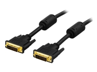 DELTACO DVI-600 - DVI-kabel - dobbeltlink - DVI-D (han) til DVI-D (han) - 1 m - sort