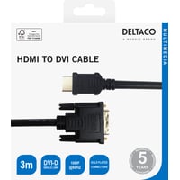 HDMI to DVI cable, DVI-D Single Link, 3m, black