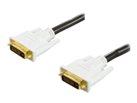 DELTACO - DVI-kabel - dobbeltlink - DVI-D (han) til DVI-D (han) - 5 m