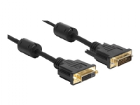 Delock - DVI-kabel - DVI-D (hun) til DVI-D (han) - 3 m - sort