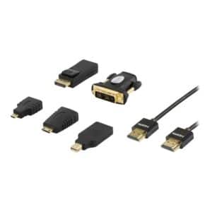 Deltaco HDMI-251 - HDMI cable with Ethernet kit - DisplayPort / HDMI / DVI - 2 m